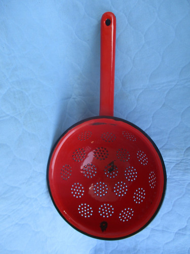 Emaille küchensieb rot mit - ,