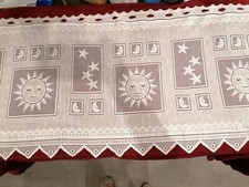 Scheibengardine Sonne Mond und Sterne Badezimmer Küche 144 x 50 cm Blickdicht