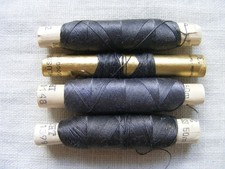 Nähgarn Nähseide Garn Konvolut 4 Rollen Set grau MEZ u.a. dunkelgrau anthrazit