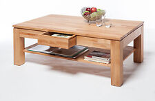 Couchtisch Wohnzimmer Tisch Kernbuche Massiv geölt 115 x 70 cm mit Schubkasten 