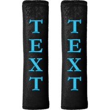 1 Paar Gurtpolster Velours Gurtschoner senkrecht bestickt mit Wunschtext Name