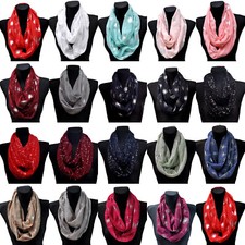 Seide  Pusteblumen Silber Glitzer Halstuch LoopSchal Tuch Schlauchschal Damen