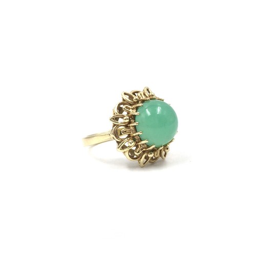 14kt gelbgold ring chrysopras - 14kt,