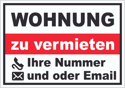 Wohnung vermieten aufkleber - wohnung,