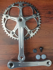 Kurbelgarnitur Alu retro vierkant LK BCD 144 super pista 47T Bahnrad Single Fixi