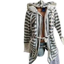 CECIL Strickjacke Cardigan Pullover Jacke Damen schwarz weiß gestreift (392) NEU