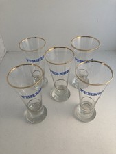 5 Gläser Pernod 15 cm hoch