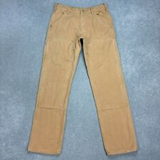 Carhartt Hose Erwachsene 32 x 30 hellbraun Doppelknie Arbeitskleidung Zimmerm...