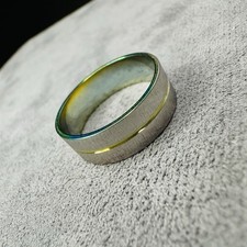 Unisex Ring Größe 63 – Silber-Gold zweifarbig mit Farbverlauf, zweite Wahl