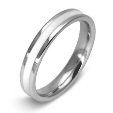 eleganter Ring aus Edelstahl weiß silber Damen Herren Fingerring Bandring