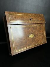 Antik alt Reise ~ Schreibpult Biedermeier Nussbaum Wurzelholzfuniert 19Jhd