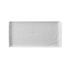 Nordic Teller rechteckig, Servierplatte Porzellan in Weiß matt -L: 29cm; B: 14cm