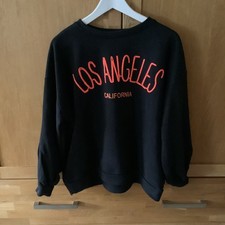 Damen Pullover •Einheitsgröße • Schwarz/orange Schrift• Italien Mode