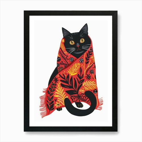 Schwarze katze schal - katze, im