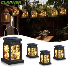 4 Stk Solar Laterne Gartenlaterne Hängende LED Solarleuchte für Außen Dekoration