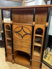 Biedermeier Salon 9 Teile Kirschbaum Antik Zimmer Möbel Tisch Stühle Standuhr