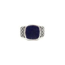 925 Silber massiver Siegelring Lapislazuli Ring moderner Herren Schmuck RW 67