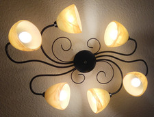 Deckenlampe Nostalgisch Glasschirme teracottafarben