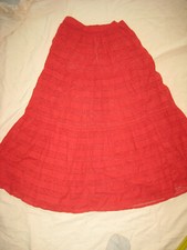 VINTAGE 70er Midi Rock ROT SPITZE 32 34 Folklore Hippie Zigeuner GLOCKIG 80 cm 