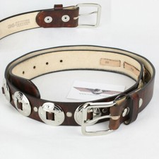 Biker Western Rocker Concho Echt Leder Gürtel Ledergürtel Concha Leather Belt US