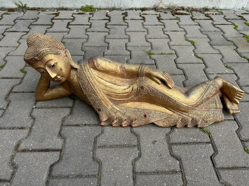 Liegender buddha skulptur - liegender,