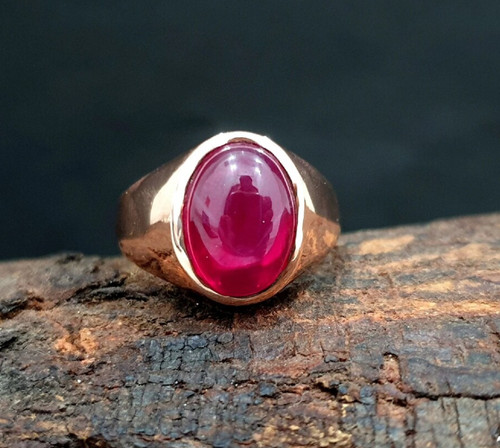 Roségold rubin ring cabochon - rubin,