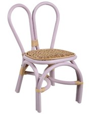 Kinderstuhl aus Rattan violett Boho Stil Indoor Outdoor Kinderzimmer Desimi