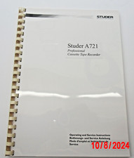 Studer A 721 A721 Bedienungsanleitung /Operating/Service Instructions