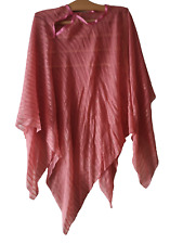 Seidenponcho, rosa mit Goldfäden, ca. Größe 42