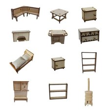 Miniatur Möbel aus Holz 4-11 cm, Regal Schrank Bett Kommode, für Wichtel ua PBN