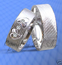 2 st Trauringe DR m.Herzen u.Steine Gravur Gratis J33-3