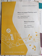 Musik-Noten 19 Stück Akkordeon Doppelausgabe VEB Lied der Zeit DDR Zustand Z 2