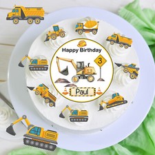 Tortendekoset Baustelle Bagger