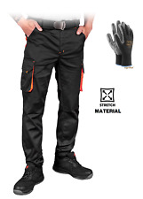 Arbeitshose Stretch Cargo Hose Bundhose Arbeitskleidung Profi Qualität schwarz +