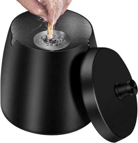 Edelstahl aschenbecher mit - edelstahl,
