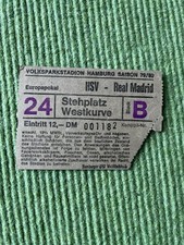 Ticket HSV - Real Madrid * Europapokal 79/80