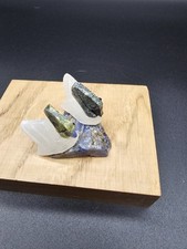 Edelstein Vogel Paar  Edelsteintier Tiergravur aus Peru 3-4cm.