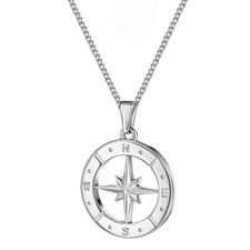 Kette anhänger silber kompass - kette,