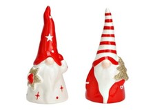 Wichtel aus Keramik rot, weiß Weihnachten Deko Winter Geschenke