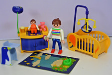 PLAYMOBIL 3207 Babyzimmer Bett Mobile Baby Hochstuhl Mutter Teddy komplett #8