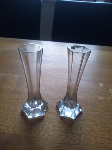 Kleine vasen glas 6eckig - 2, glas,