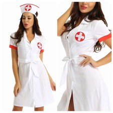 Damen Outfit Clubwear Kleid Nachthemd Kostüm Performance Krankenschwester Party