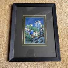 Hundertwasser in Wien mit Rahmen und Passpa - sehr schönes Bild ca. 44 x 33 cm