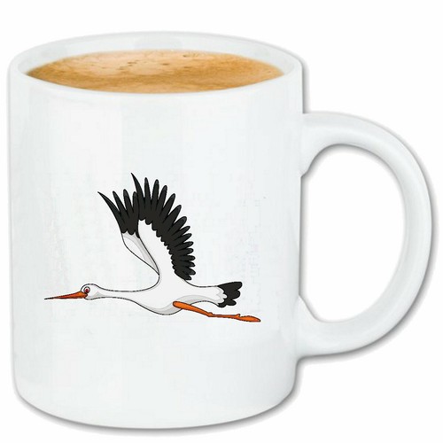 Kaffeetasse fliegender storch - kaffeetasse,