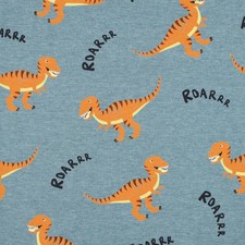 Dinosaurier  Rauchblau JERSEY