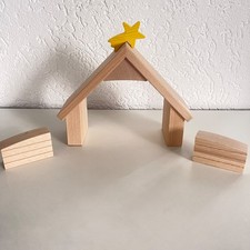 Haba Krippe Weihnachtskrippe Grippe 8200 Stall mit Stern Holz Weihnachten
