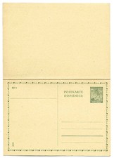 DR 1939 Bes. 2. WK.Böhmen Ganzs. PK P 4 FA- 50 / 50 h grün Lindenbl, ungebraucht