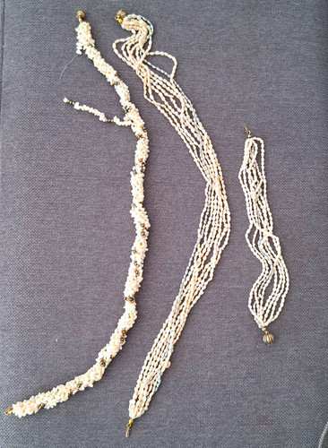 Mehrreihige weiße perlenkette - mehrreihige,