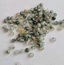 Prehnit Facettiert 💚 Perlen Mit Loch 100 Stück Natursteine Edelsteine Grün