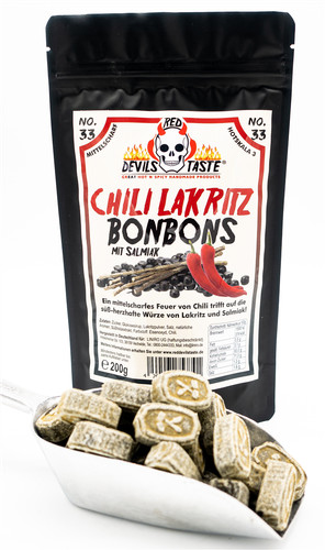 Chili lakritz bonbon mit - chili,